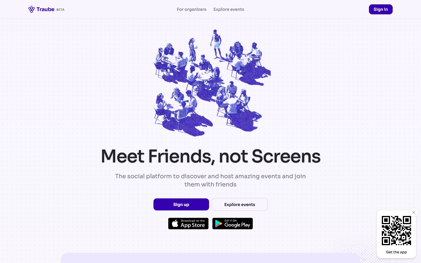 Traube – Meet Friends, not Screens.